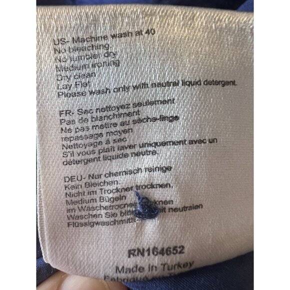 Harshman Anthropologie Navy Gilida Popover Blouse Size S Cotton Puff Sleeve - Picture 10 of 10